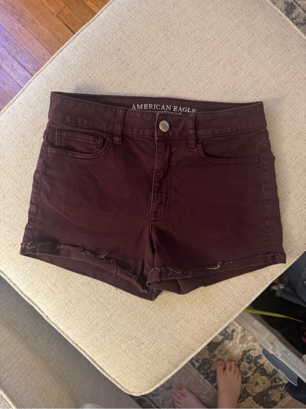 American Eagle Outfitters Women's Wine Denim Cutoff Shorts